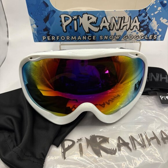 Piranha Performance Snow Goggles Anti-Fog Dual Lens Vented Frame Adjustable Stra - Picture 2 of 7